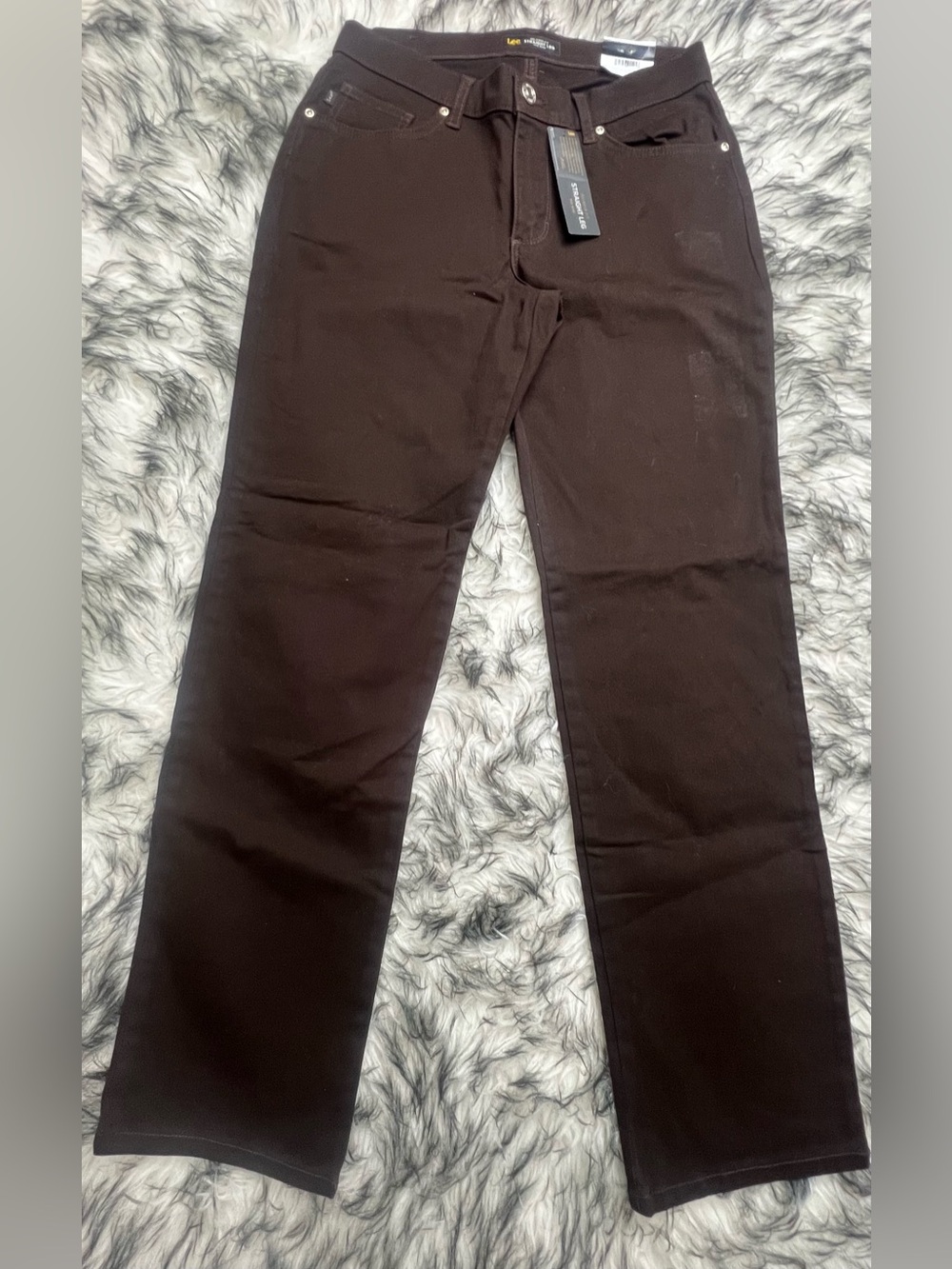 Lee Dark Brown Straight-Leg Jeans
